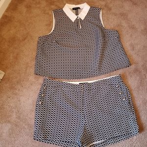 Eloquii Black n White 2 PC short set, Size 20